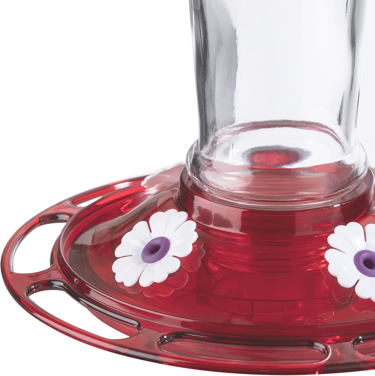 Ruby Red Glass Hummingbird Feeder with Ant Moat – 4 Ports