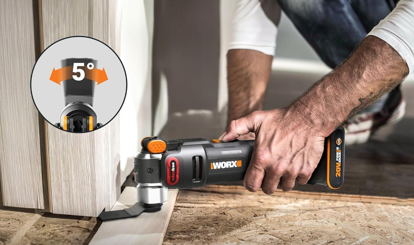 WORX Nitro 20V Cordless Sonicrafter: Brushless Multi-Tool for Cutting, Sawing, Grinding