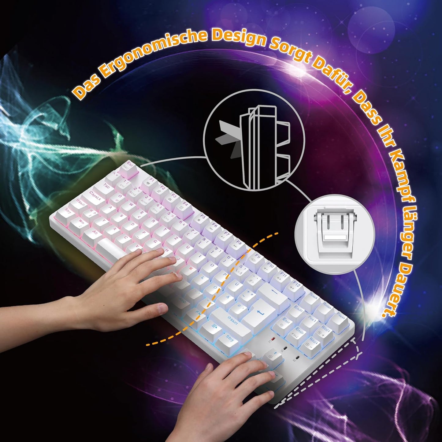 CIY X77 Tenkeyless Mechanical Gaming Keyboard with RGB Hot‑Swappable Switches