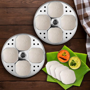 KSJONE Stainless Steel Idli Stand 4-Plate Square