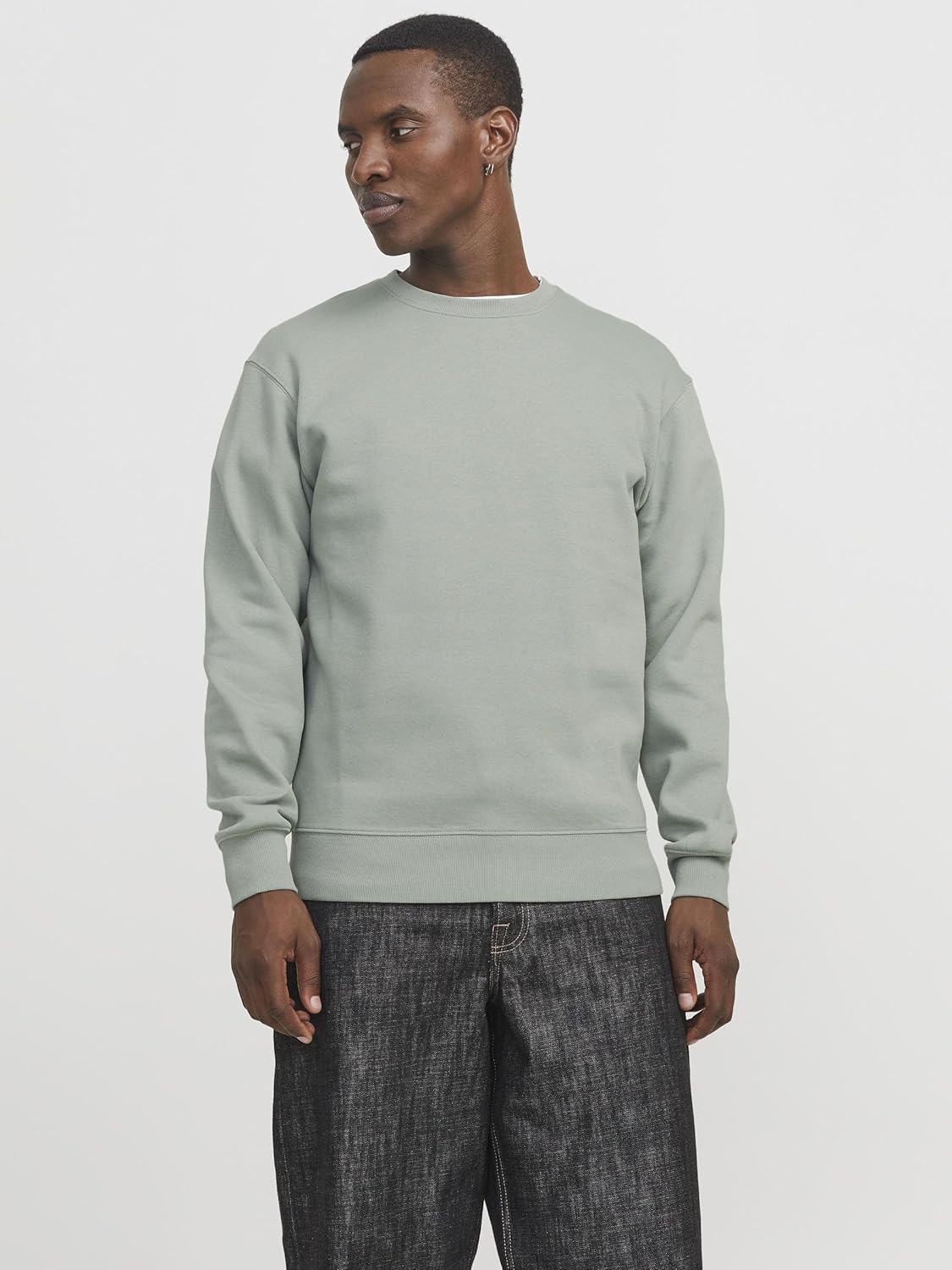 JACK & JONES Men's Solid Crewneck Sweatshirt – Soft Cotton