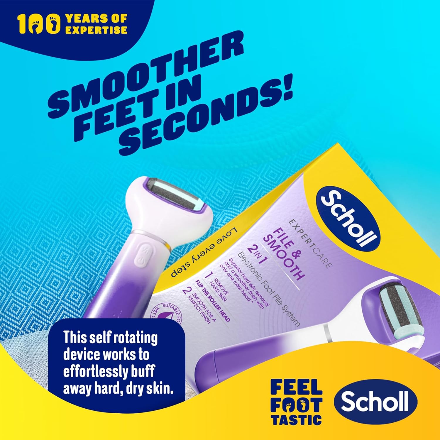 Scholl ExpertCare 2-in-1 Electric Foot File Dual Speed Remover