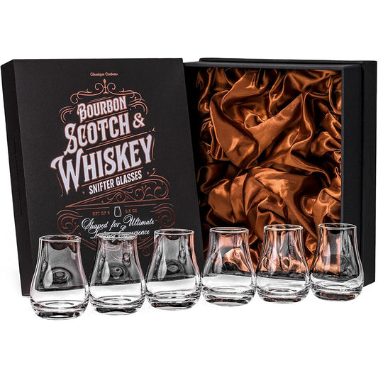 Professional Stemless 3.5oz Tulip Whiskey Tasting Glass Set of 6