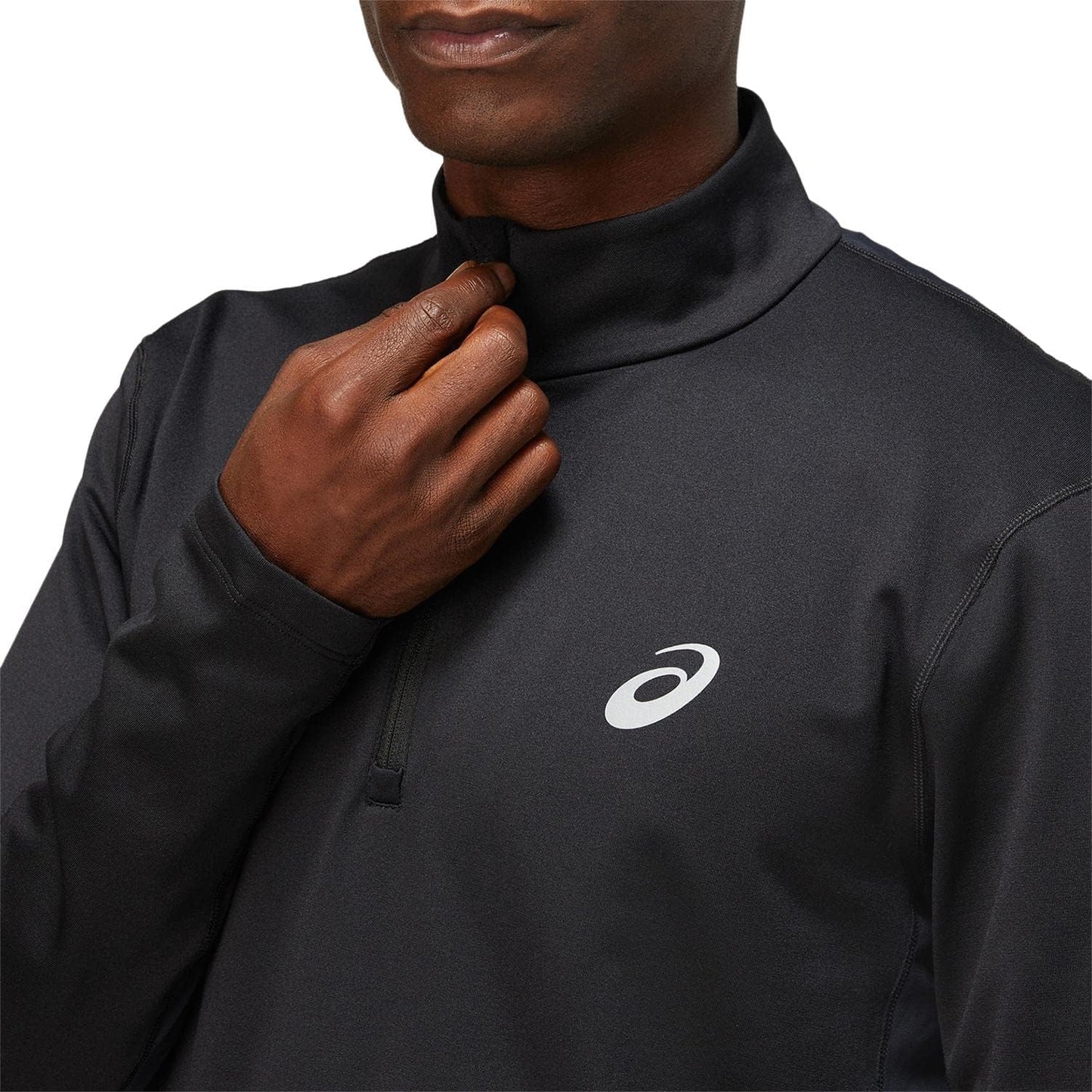 ASICS Men's Half-Zip Running Sweatshirt – Performance Black, Warm, Lightweight