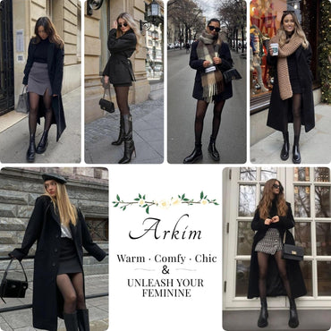 ARKIM Women's Fleece-Lined Skinny Leggings with Seamless Center Back