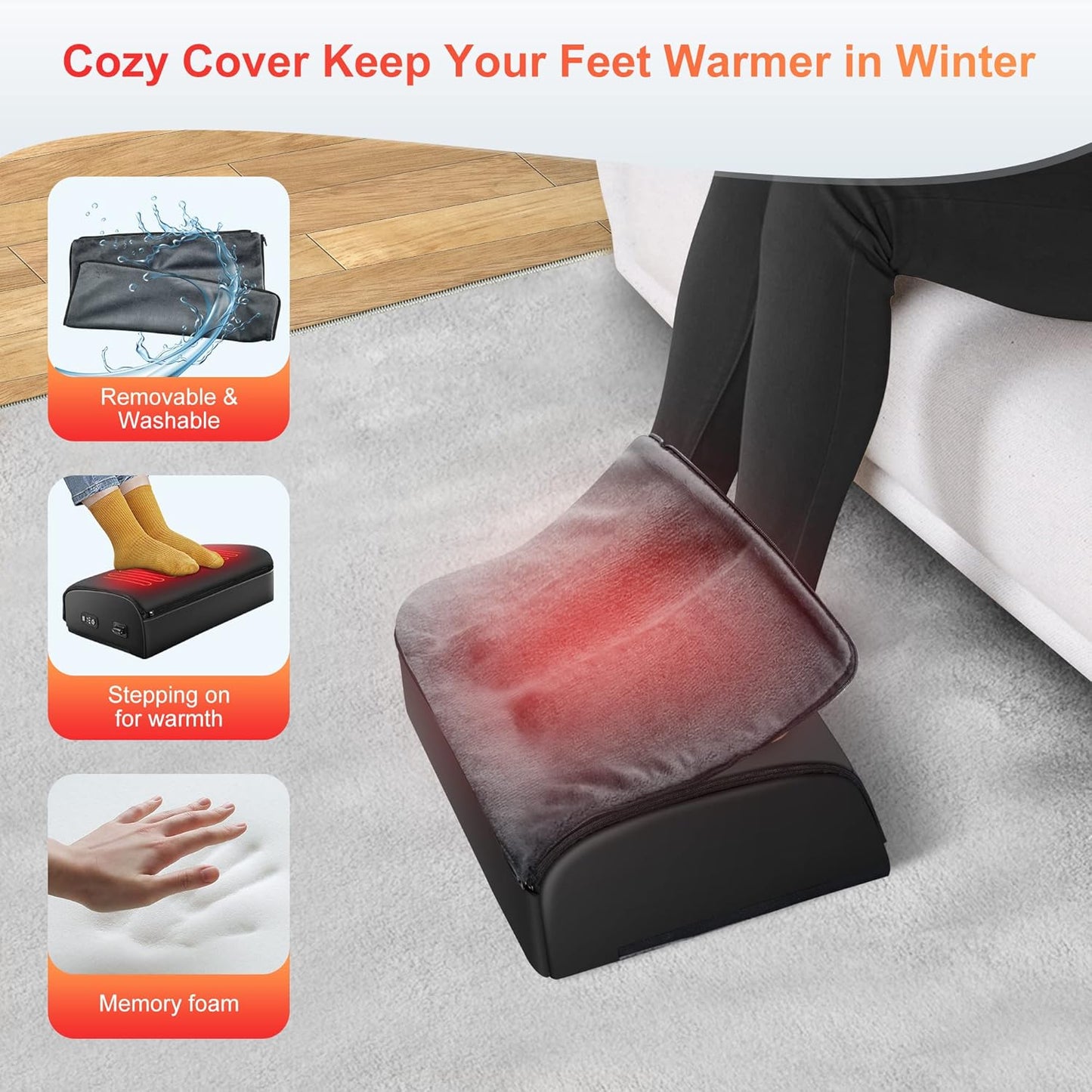 Ergonomic Heated Foot Rest