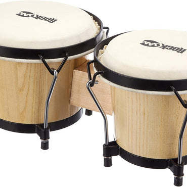 RockJam 7" & 8" Wooden Bongo Set with Padded Bag