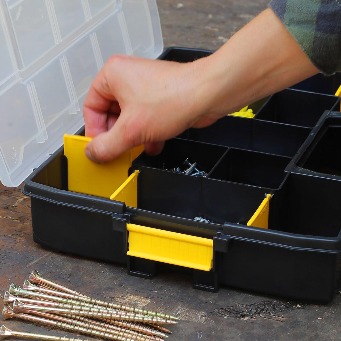 Stanley SortMaster Junior 1-97-483 Compact Organizer: Adjustable Storage for Small Parts