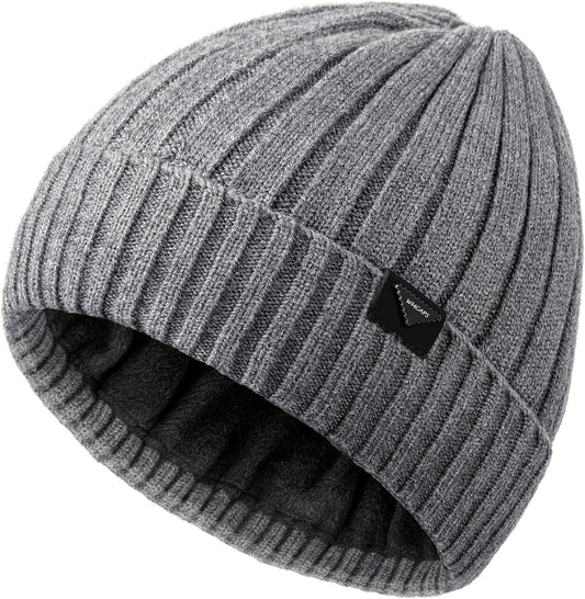 Wmcaps Unisex Adult Beanie – Warm Flannel Winter Hat – Grey, Black, Brown, Navy, Slate