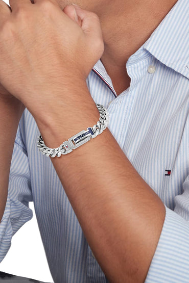 Tommy Hilfiger Men's Stainless Steel Herringbone Chain Bracelet