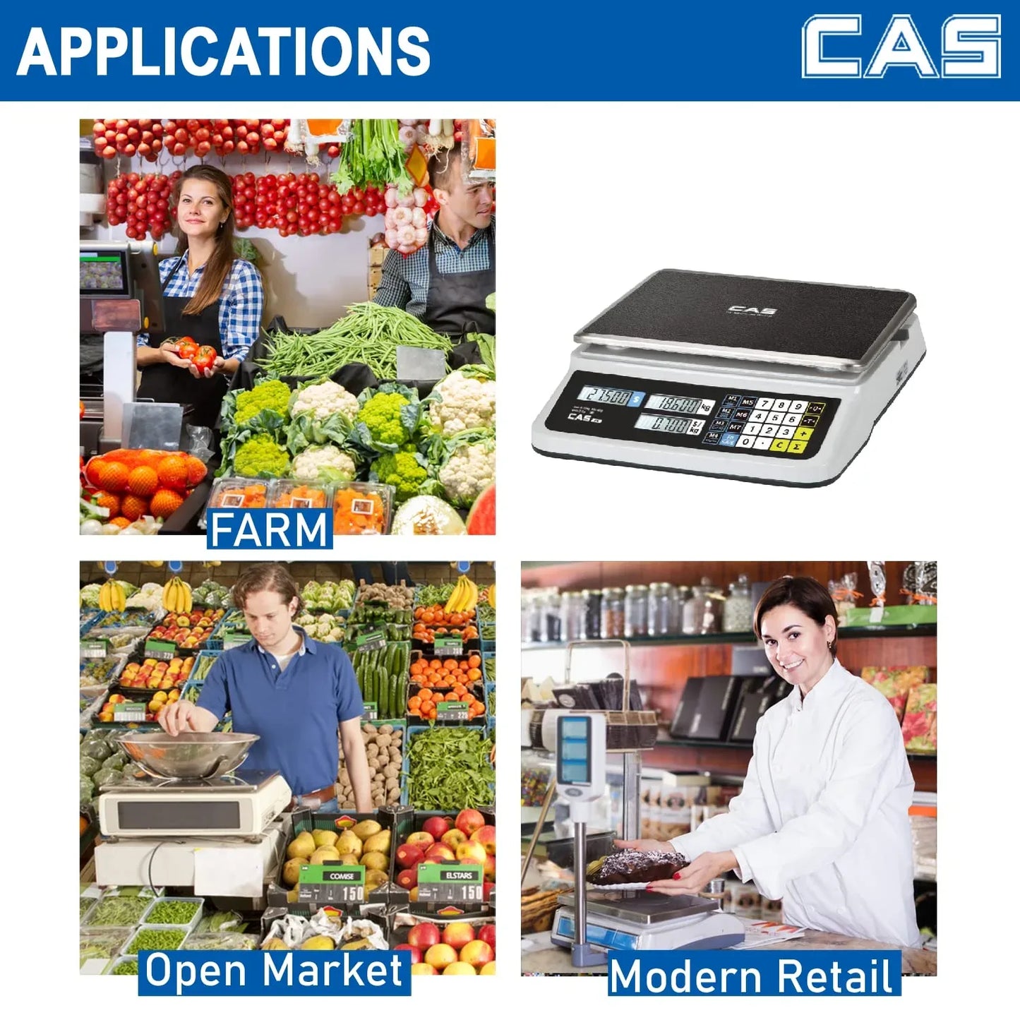 CAS PR-II Bench 6kg Digital Price Computing Weighing Scale