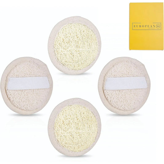 Premium 4‑Piece Natural Facial Loofah Exfoliating Pads for Skin - Gomix Brands Outlet