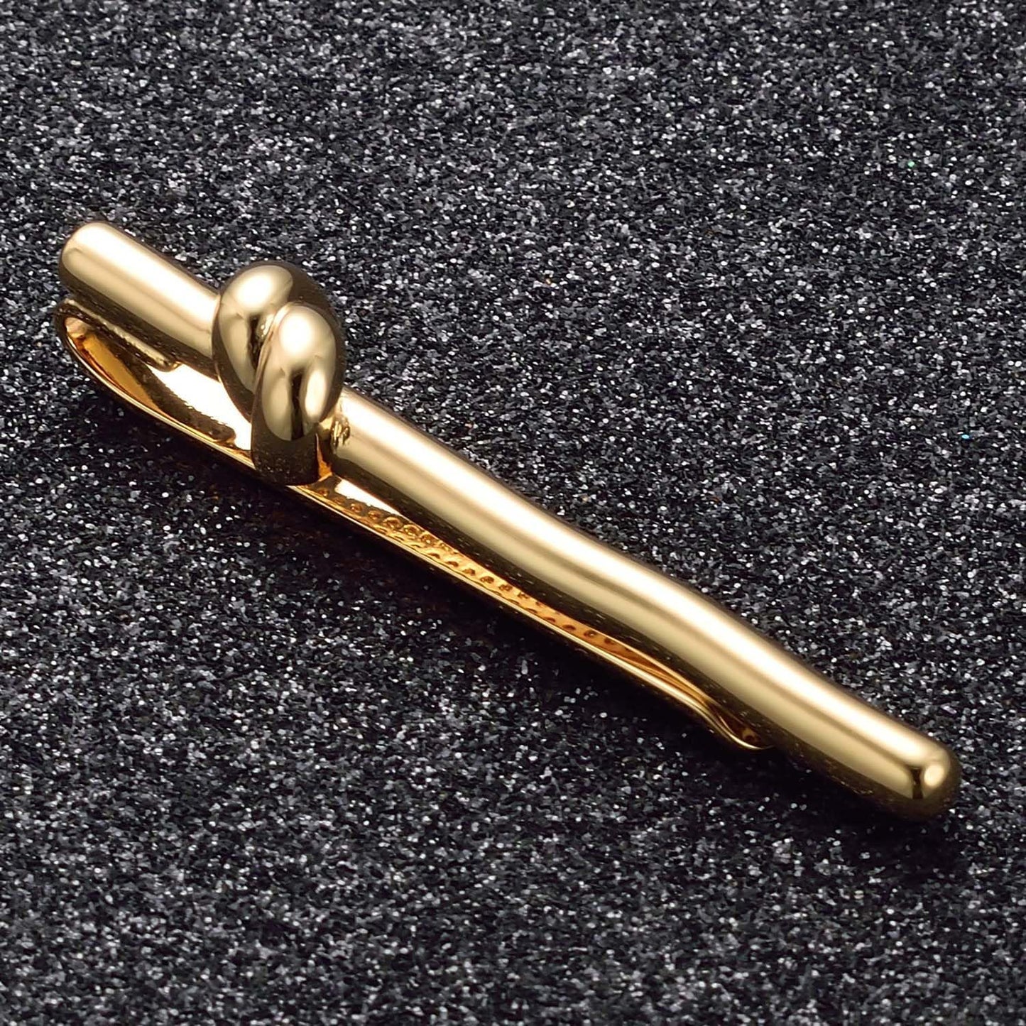 Elegant Gold Knot Tie Clip for Men, Personalized Round Wave Necktie Accessory