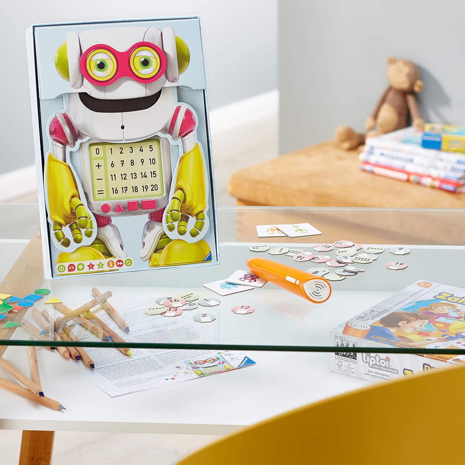 Ravensburger Robby Tiptoi Hungry Numbers Educational Learning Robot Yellow