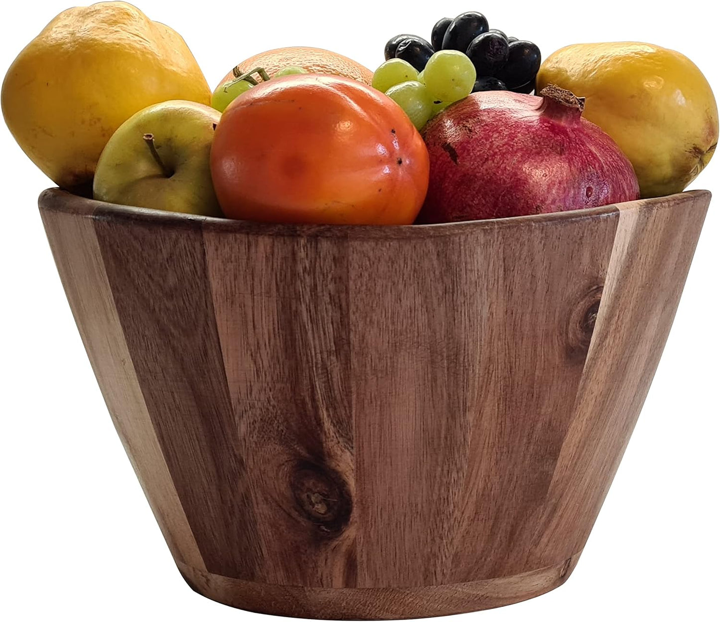 ALEXE® High Quality Acacia Wood Salad Bowl, Large Natural Serving Bowl 30 x 17.5 cm