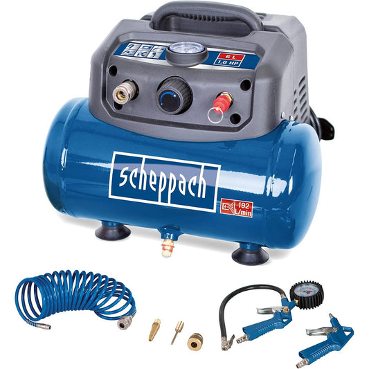 Scheppach HC06 6L Oil-Free Portable Air Compressor for DIY Projects