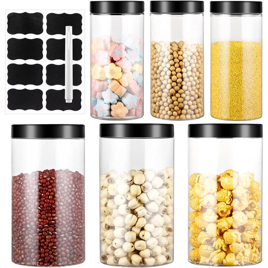 UniBaby7 4.5L BPA-Free Kitchen Storage Set – 6 Airtight Plastic Containers with Labels