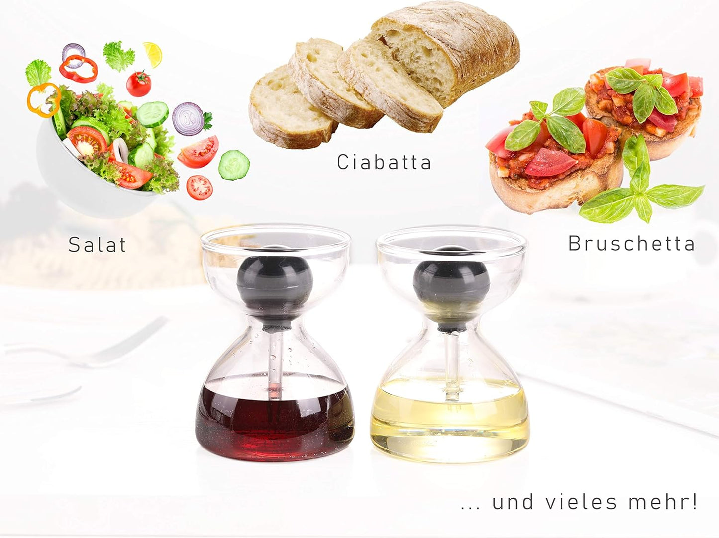 DropD'olio Premium Oil and Vinegar Dispenser Set with Glass Pipette