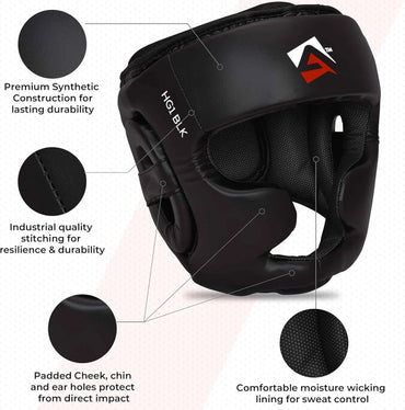 AQF Premium Full Face Boxing Headguard: MMA Training Headgear Muay Thai Sparring Protection - Gomix Brands Outlet