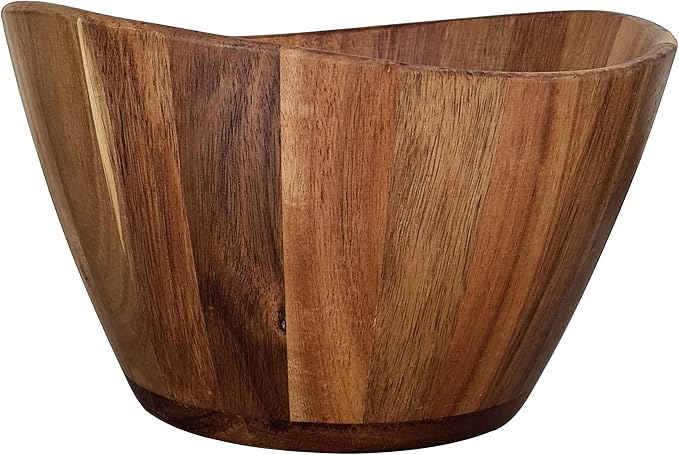 ALEXE® High Quality Acacia Wood Salad Bowl, Large Natural Serving Bowl 30 x 17.5 cm