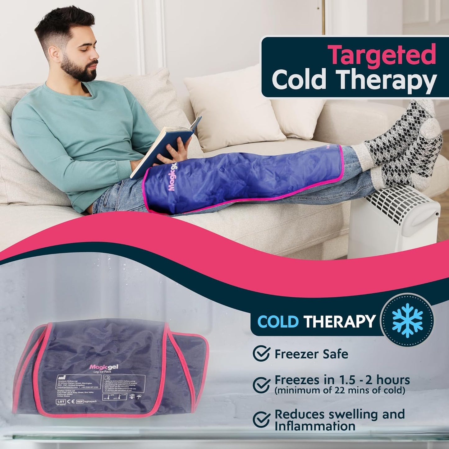 Magic Gel Full Leg Ice Pack – Flexible Cold Therapy Wrap