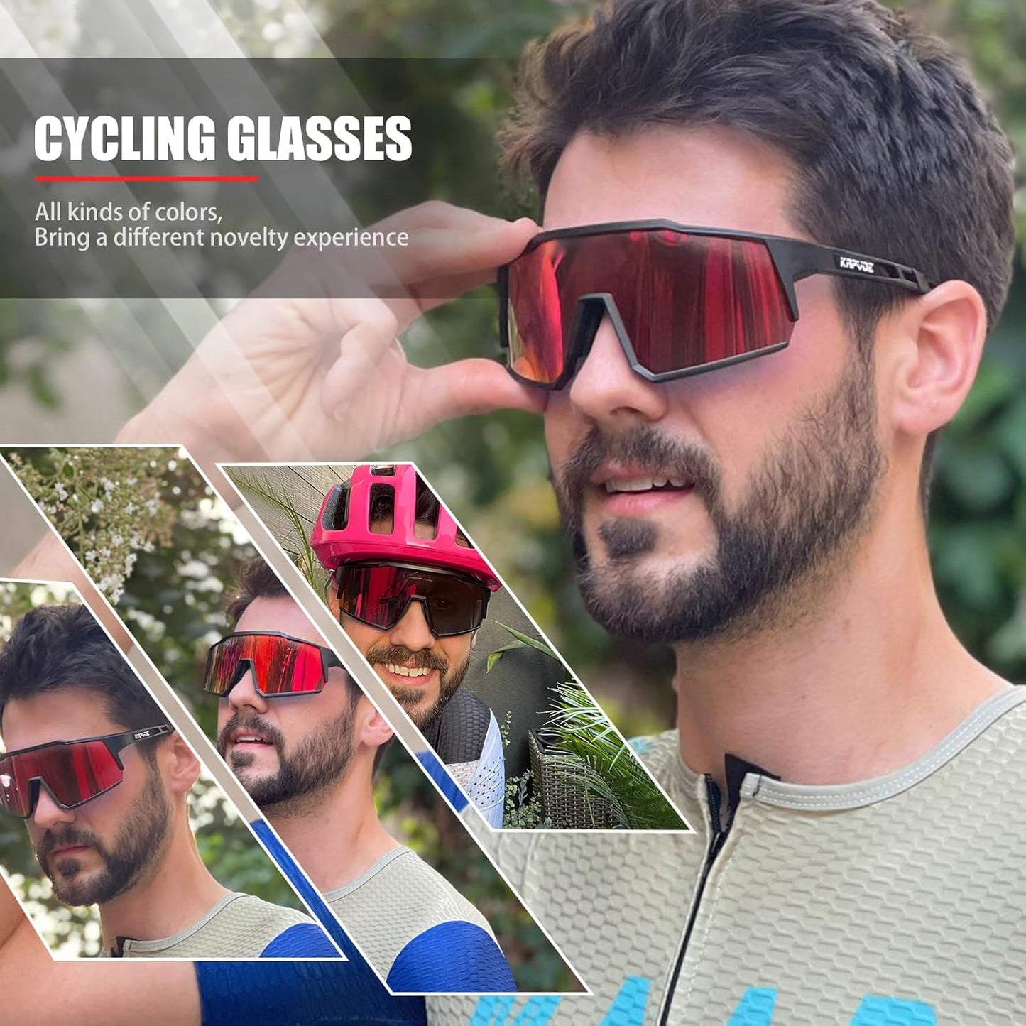 KAPVOE Ultra-Light Polarised Cycling Glasses with Interchangeable Lenses