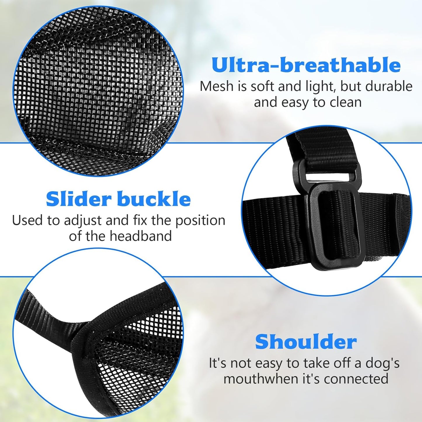 Adjustable Breathable Pet Mask Dog Muzzle for Small Medium Large Dogs Training