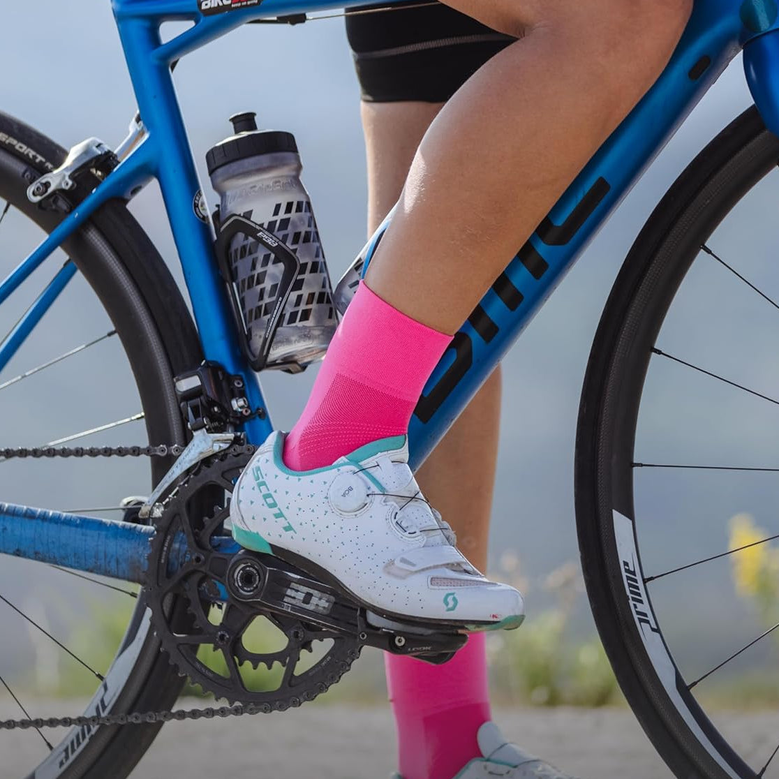 GripGrab Lightweight Summer Cycling Socks – Breathable Mesh, Pink Hi-Vis