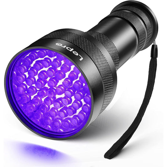 Lepro 51-LED UV Flashlight – Portable Blacklight for Pet Urine Detection