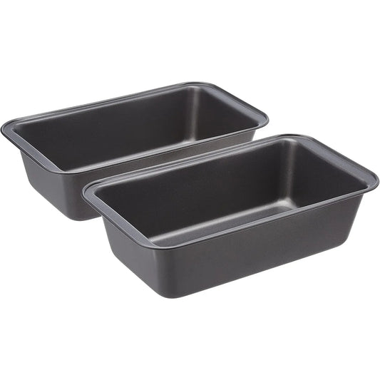 Amazon Basics 2-Piece Non-Stick Carbon Steel Loaf Pan Set, Grey - Gomix Brands Outlet