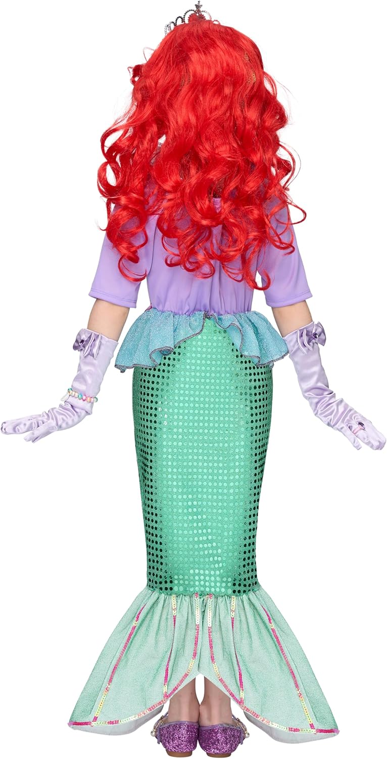 Spooktacular Creations Mermaid Costume for Girls with Wig and Headband