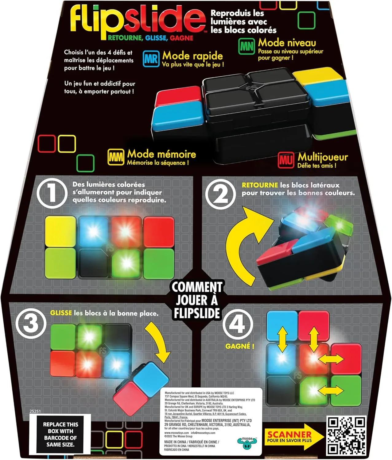 Moose Games Flip Slide Colourful Light Puzzle Game – 4 Modes - Gomix Brands Outlet