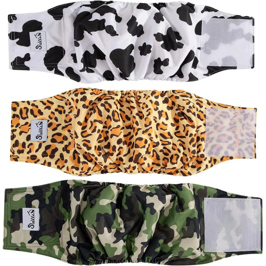 SlowTon 3-Pack Reusable Male Dog Diapers | High Absorbency Wraps - Gomix Brands Outlet