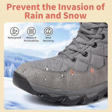Men's Waterproof Snow Boots with Fur Lining and Anti‑Slip Grip