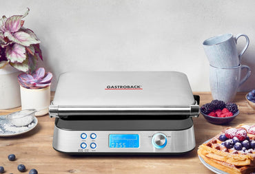 GASTROBACK 42424 Stainless Waffle Iron, 5 Programs, 7 Browning Levels