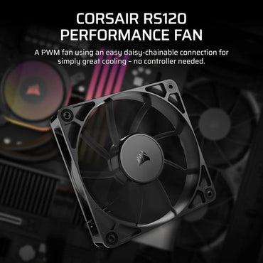 Corsair RS120 120mm PWM Low-Noise Magnetic Dome Fan / BLACK - Gomix Brands Outlet