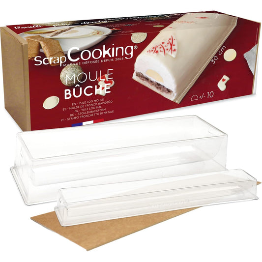 ScrapCooking 1921 PVC Log Mould – White, 13 x 4.5 x 2.5 in Reusable Baking Pan