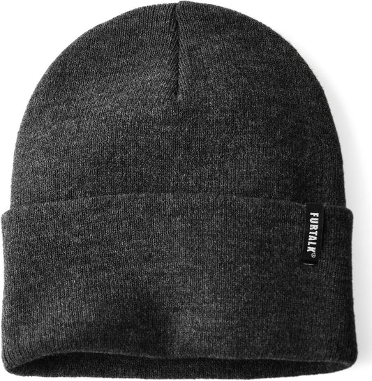 FURTALK Soft Warm Unisex Cuffed Beanie Knitted Skull Cap for Men Women