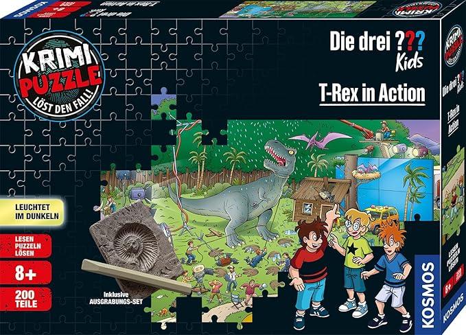 KOSMOS 697983 Dino Crime Puzzle 200-Piece Glow-in-the-Dark Mystery - Gomix Brands Outlet