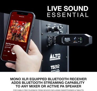 ALTO Bluetooth Total 2 XLR Equipped Rechargeable Bluetooth Receiver for Mixing Desk Audio Mixer Setups and Active PA Systems