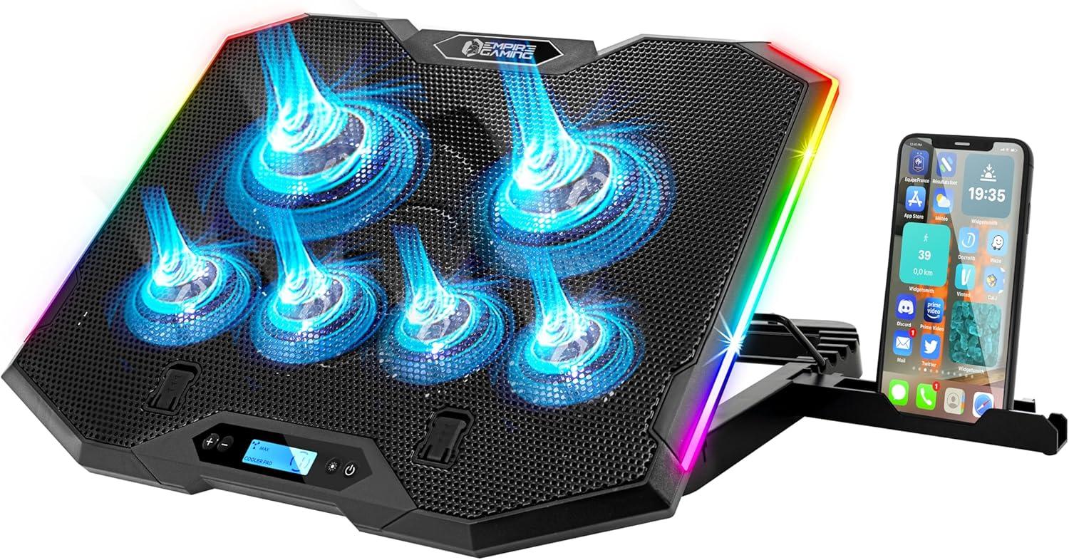 Empire Gaming Guardian S-C100 RGB Laptop Cooler 6 Fans - Gomix Brands Outlet