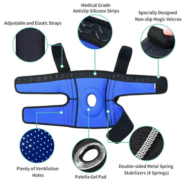 ABYON Adjustable Knee Brace for Pain Relief with Stabilizers (L/XL)