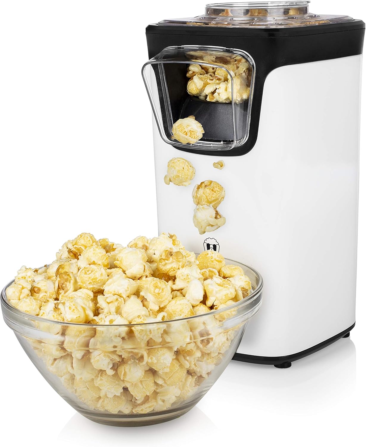 Princess 1100W Hot Air Popcorn Maker with Transparent Lid