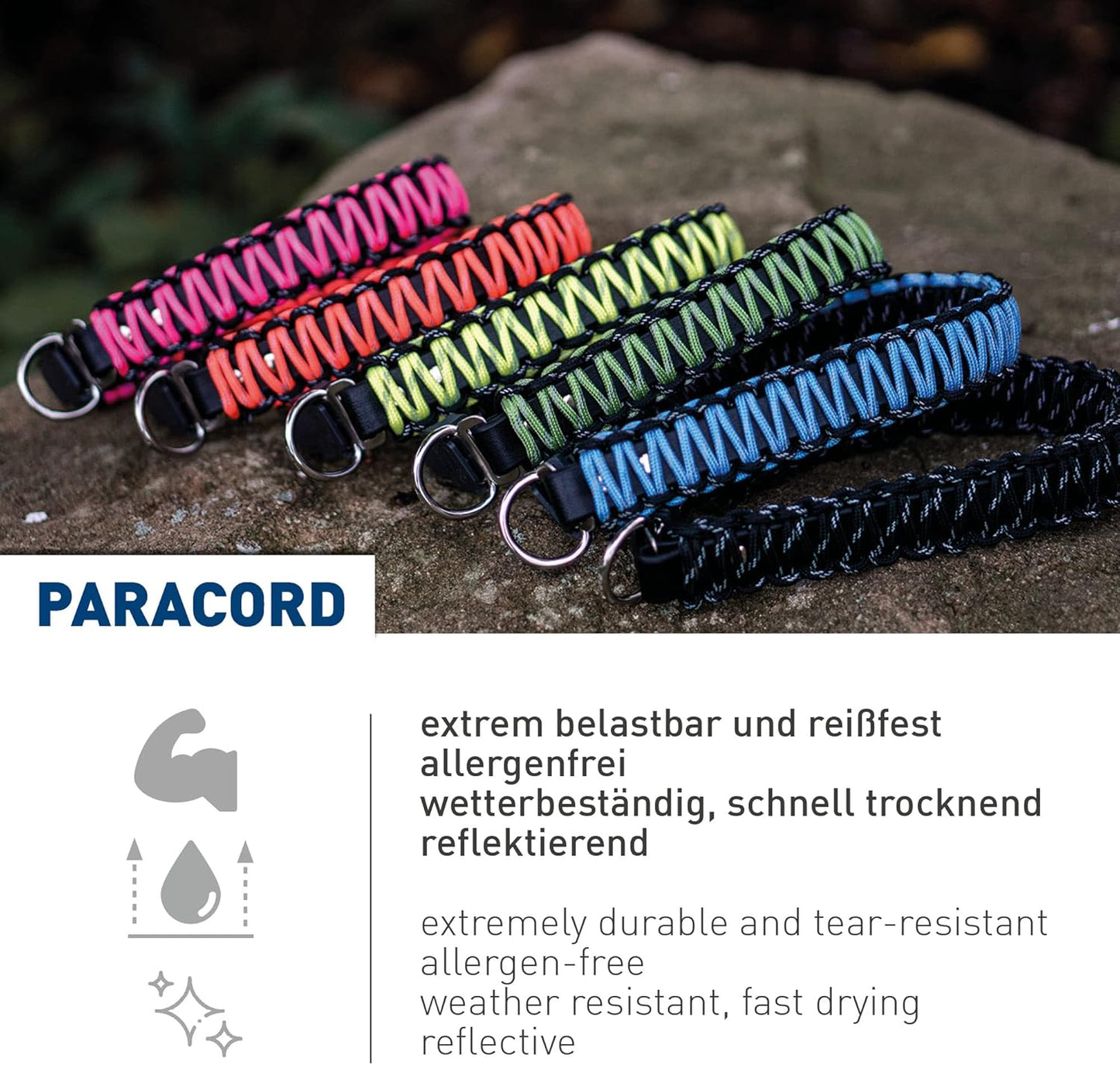 Sprenger Yellow Paracord Dog Collar: Sturdy, Reflective, Water-Repellent, Durable