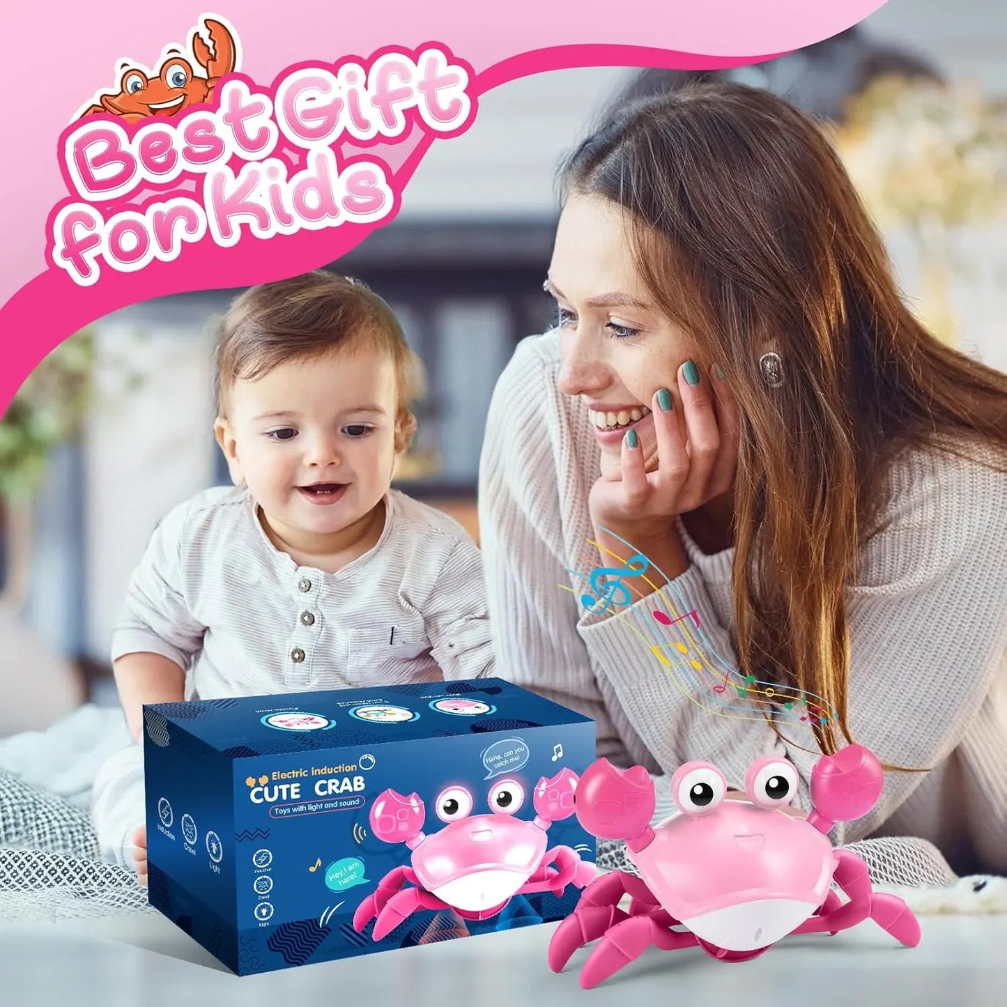 Toyzey Interactive Crawling Crab Sensory Toy with Music and Lights - Gomix Brands Outlet