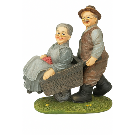 Polyresin Old Couple Show Piece Idol Statue Showpiece for Home Decor Decoration