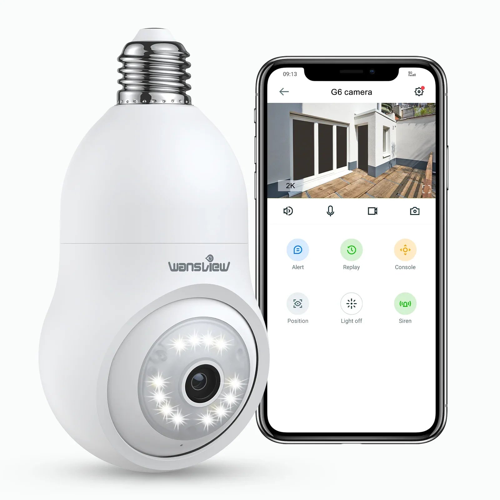 Wansview G6 2K HD Light Bulb Security Camera with Color Night Vision - Gomix Brands Outlet
