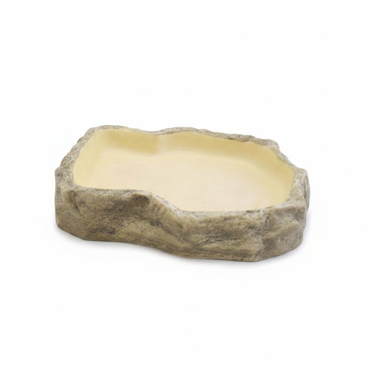 Exo Terra Natural Rock Resin Reptile Feeding Dish for Terrariums