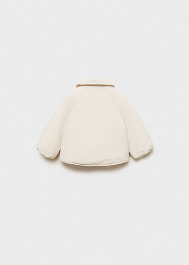 MANGO Cozy Newborn Quilted Baby-Collar Coat with Elastic Cuffs & Front Buttons