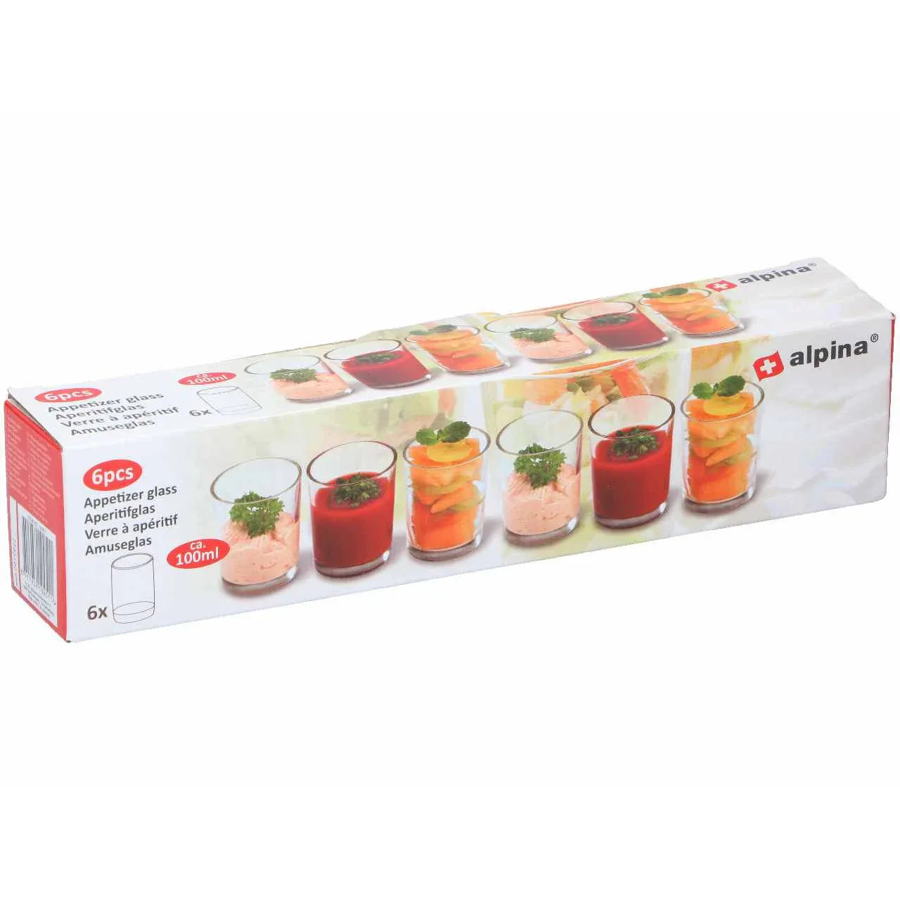 Alpina 6‑Piece Transparent Glass Aperitif Cups 80ML Set - Gomix Brands Outlet